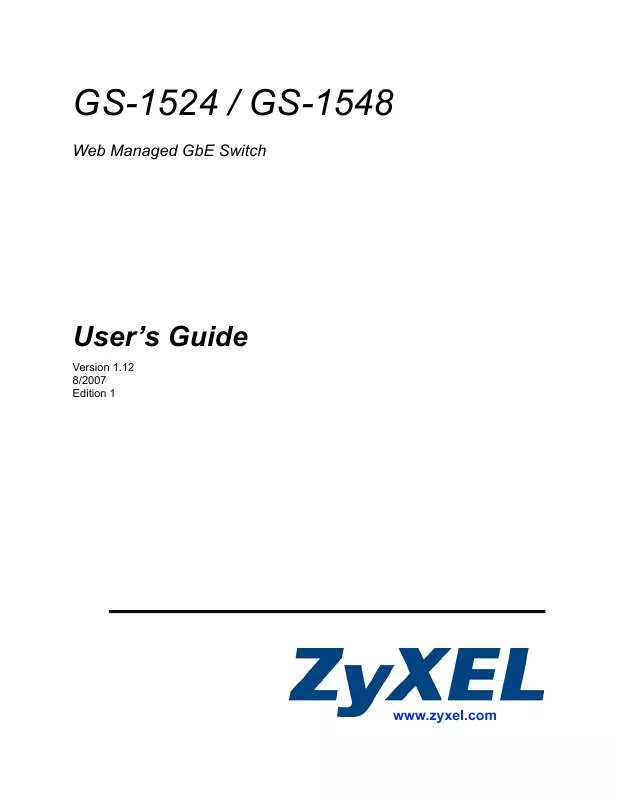 Mode d'emploi ZYXEL GS-1524