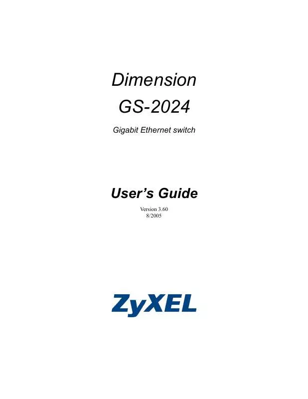 Mode d'emploi ZYXEL GS-2024