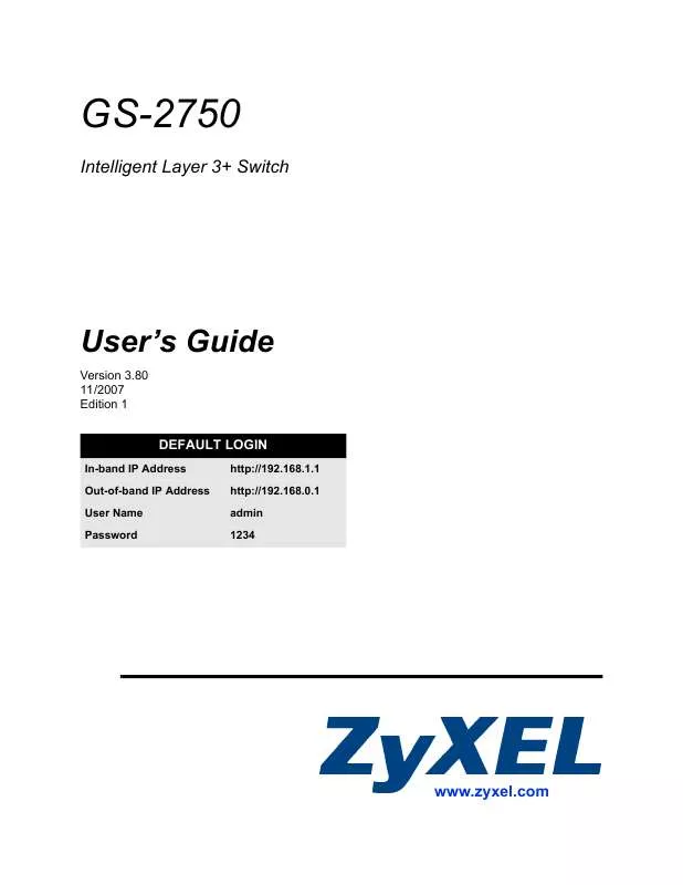 Mode d'emploi ZYXEL GS-2750