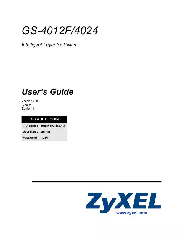 Mode d'emploi ZYXEL GS-4012F