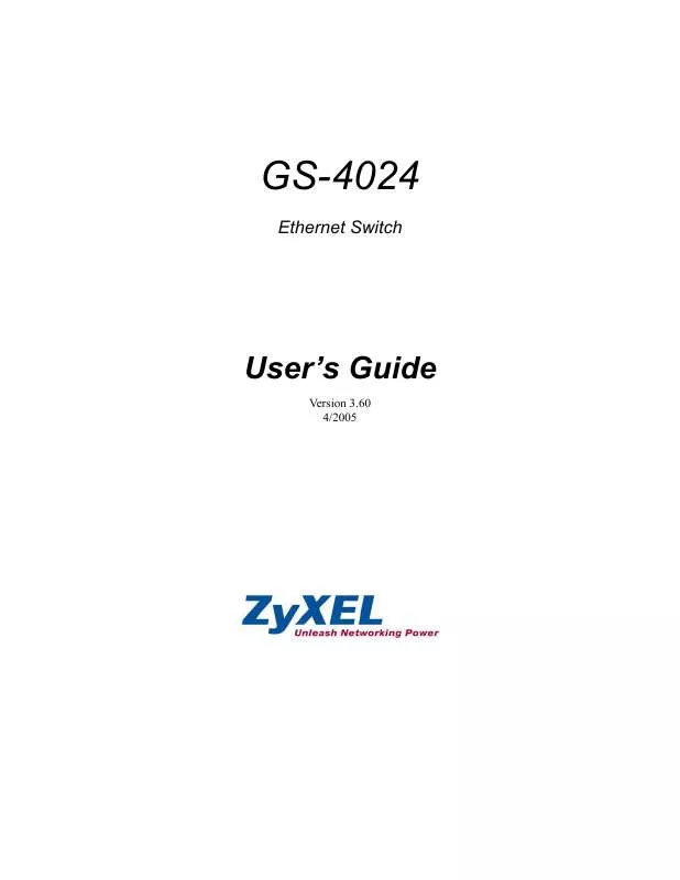 Mode d'emploi ZYXEL GS-4024