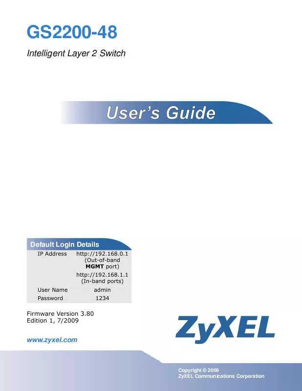 Mode d'emploi ZYXEL GS2200-48