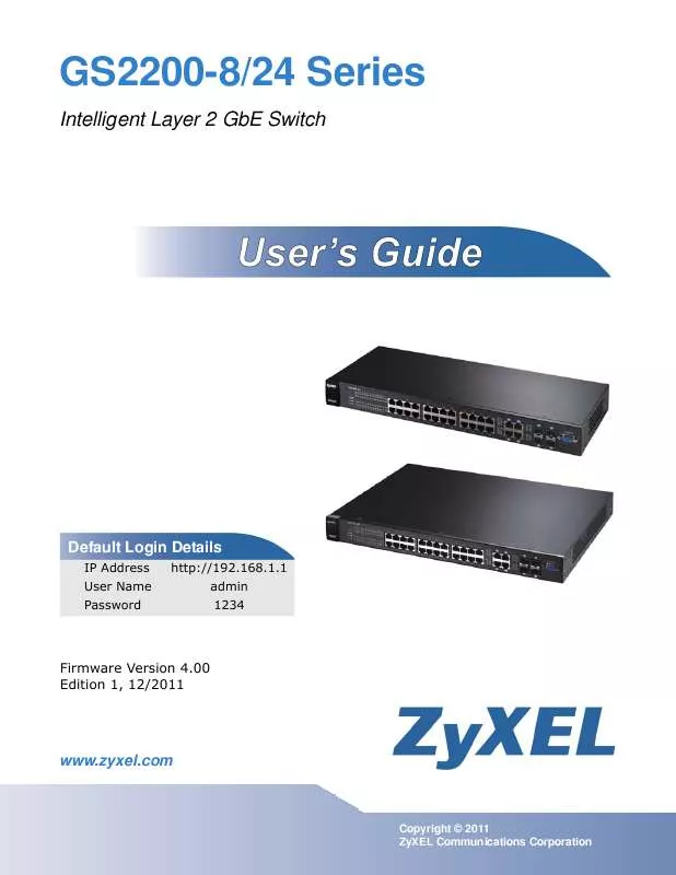 Mode d'emploi ZYXEL GS 2200