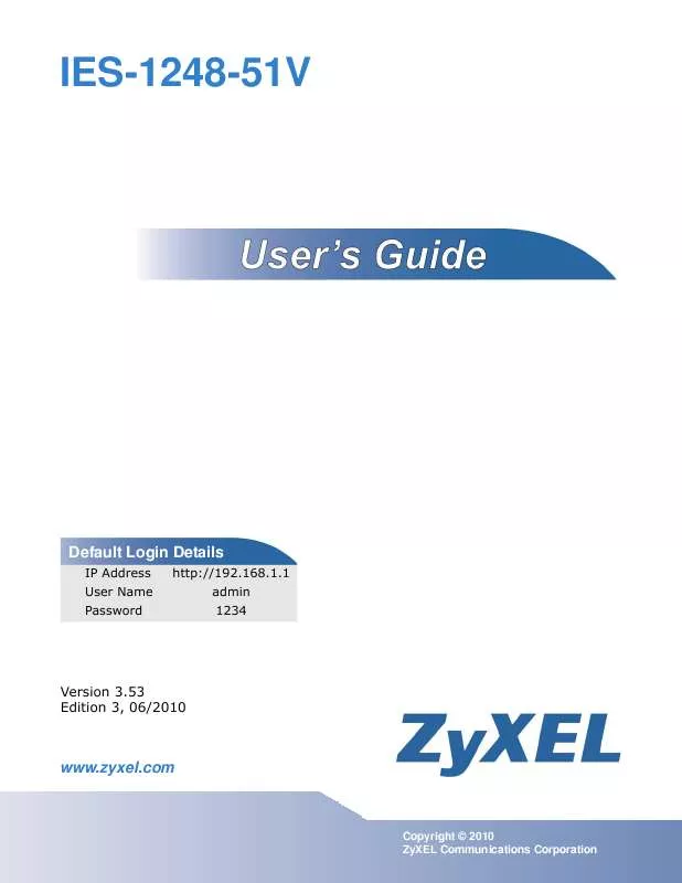Mode d'emploi ZYXEL IES-1248-51V