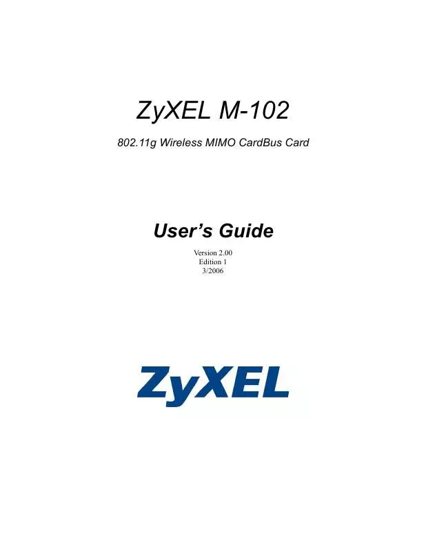 Mode d'emploi ZYXEL M-102