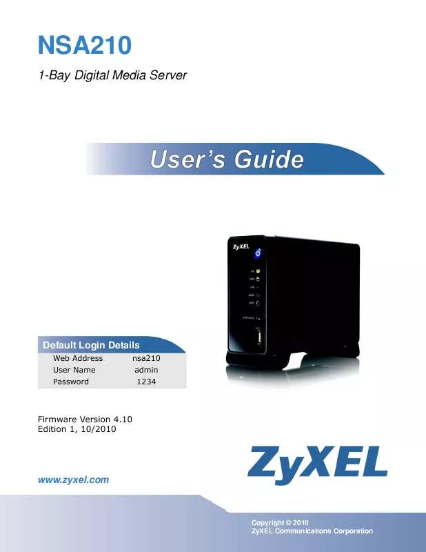 Mode d'emploi ZYXEL NSA-210