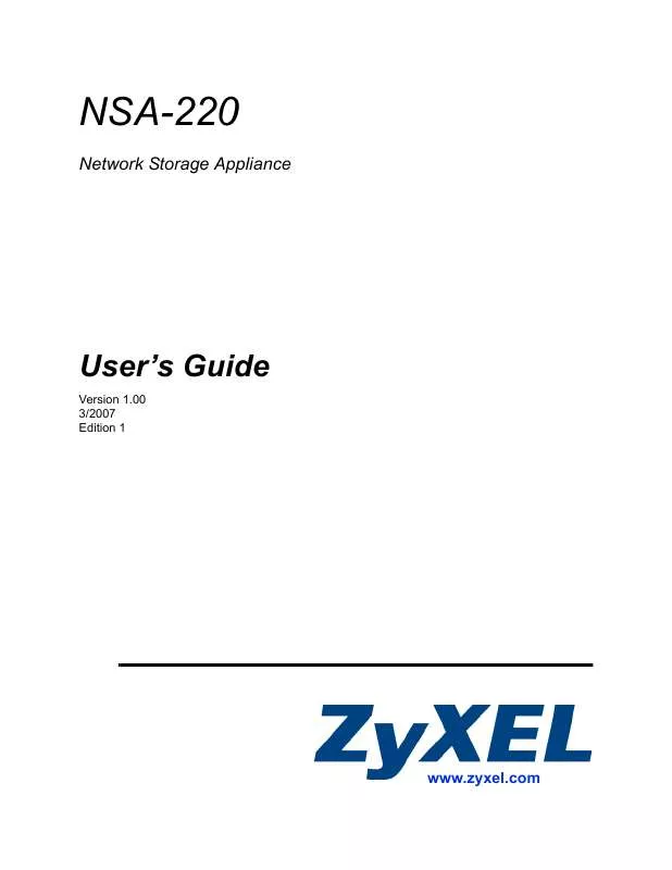 Mode d'emploi ZYXEL NSA-220