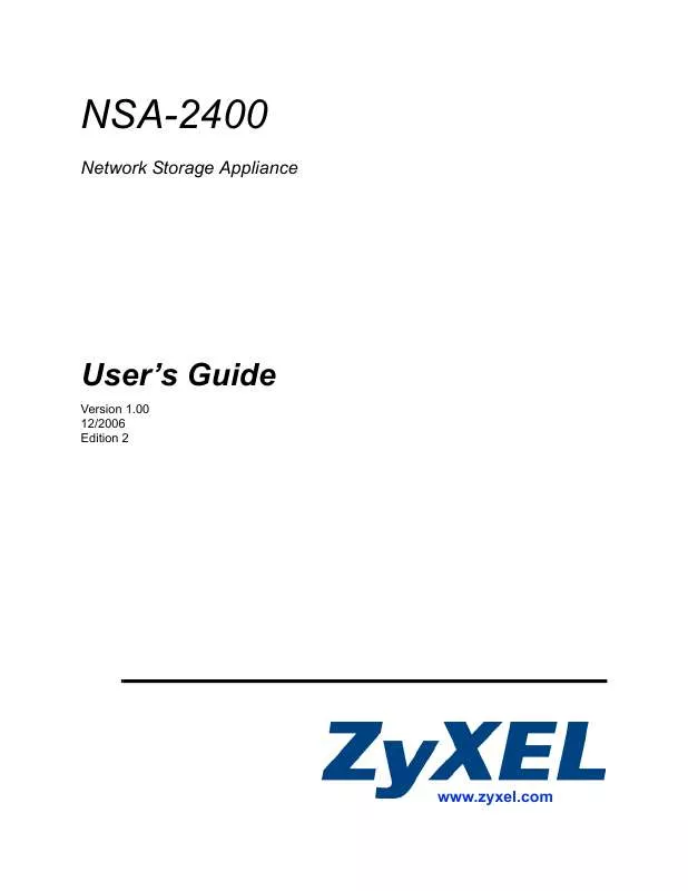 Mode d'emploi ZYXEL NSA-2400-1T
