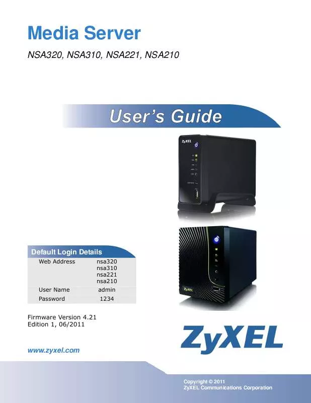 Mode d'emploi ZYXEL NSA210