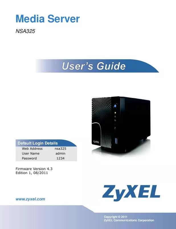 Mode d'emploi ZYXEL NSA325