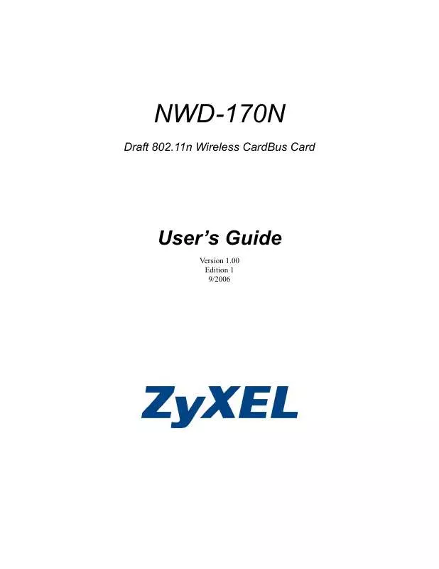 Mode d'emploi ZYXEL NWD-170