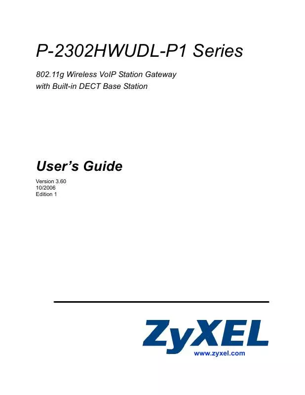 Mode d'emploi ZYXEL P-2302HWL DECT USB