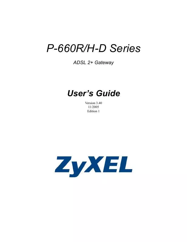 Mode d'emploi ZYXEL P-660D