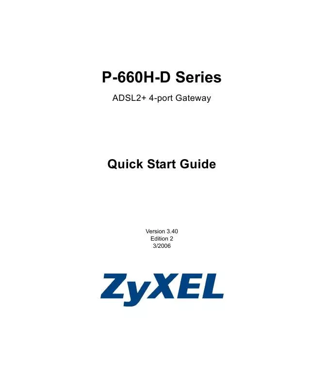 Mode d'emploi ZYXEL P-660H-D