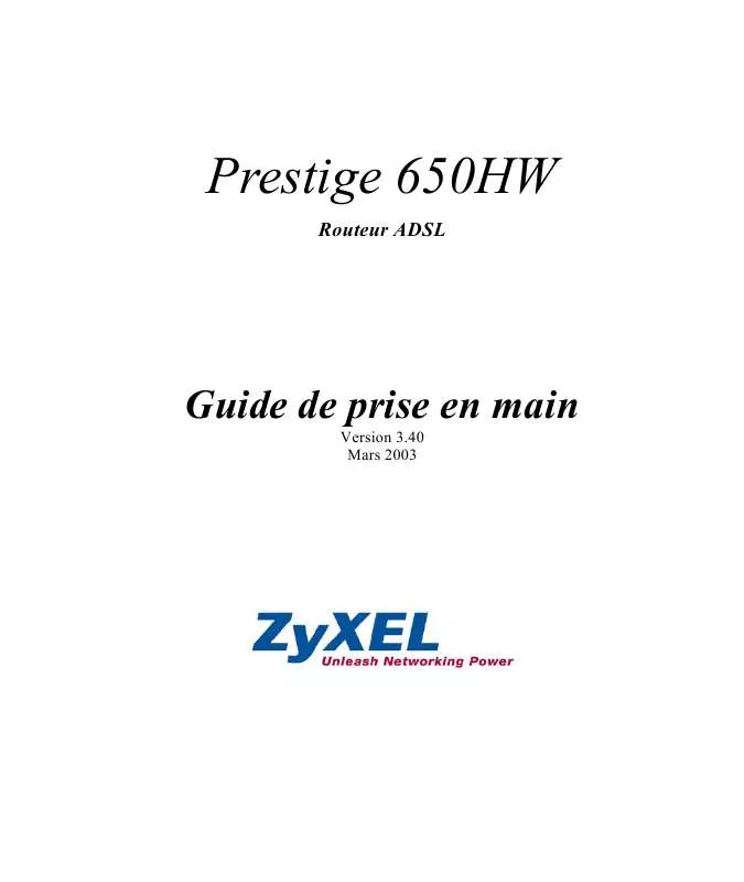 Mode d'emploi ZYXEL P650HW-FR