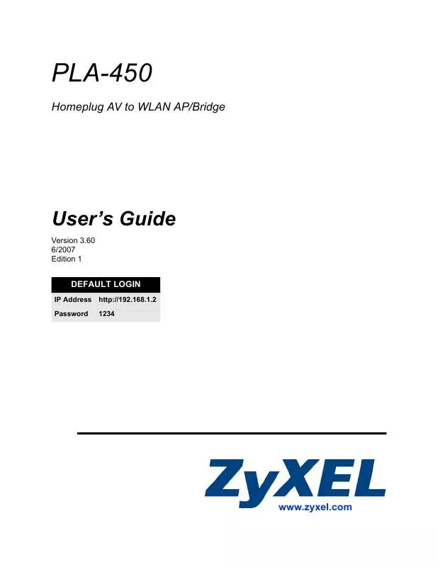 Mode d'emploi ZYXEL PLA-450