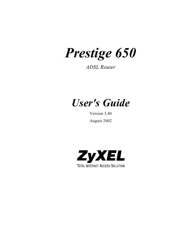 Mode d'emploi ZYXEL PRESTIGE 650