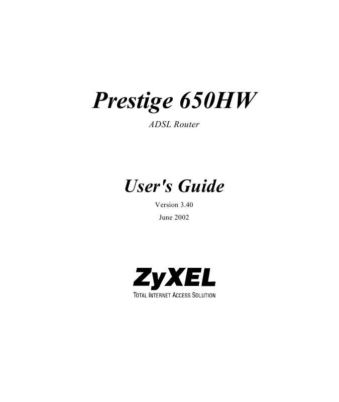 Mode d'emploi ZYXEL PRESTIGE 650HW-11