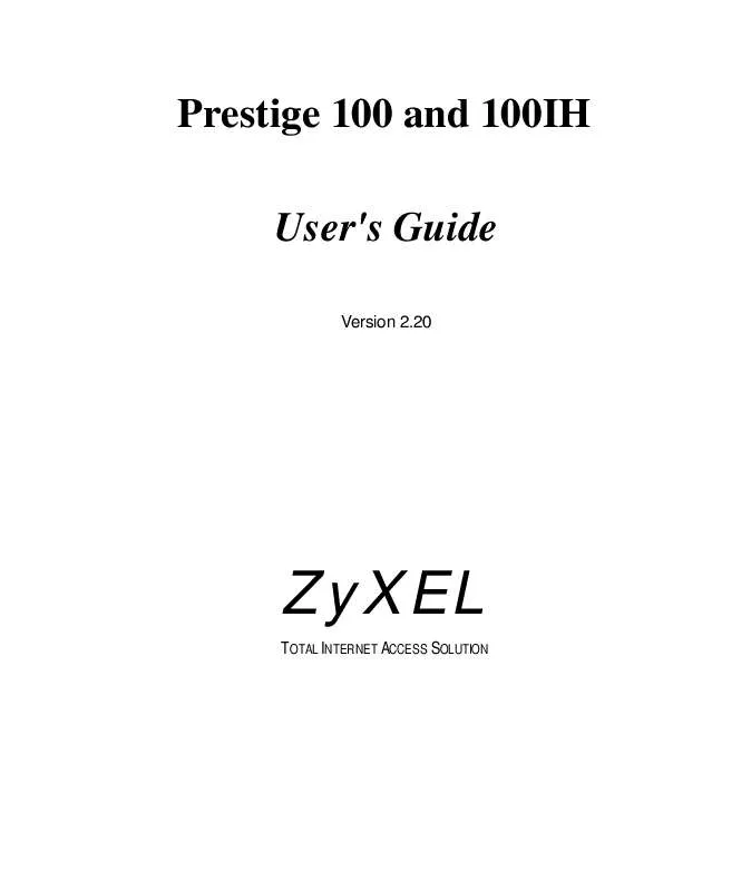 Mode d'emploi ZYXEL PRESTIGE 100