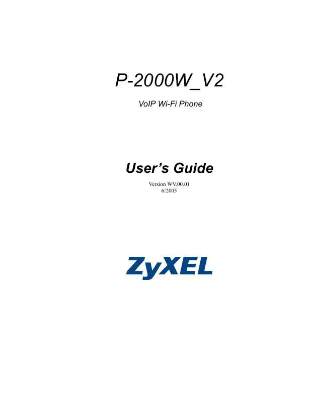 Mode d'emploi ZYXEL PRESTIGE 2000W V2