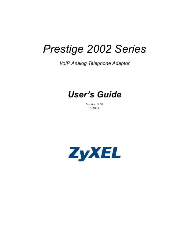 Mode d'emploi ZYXEL PRESTIGE 2002