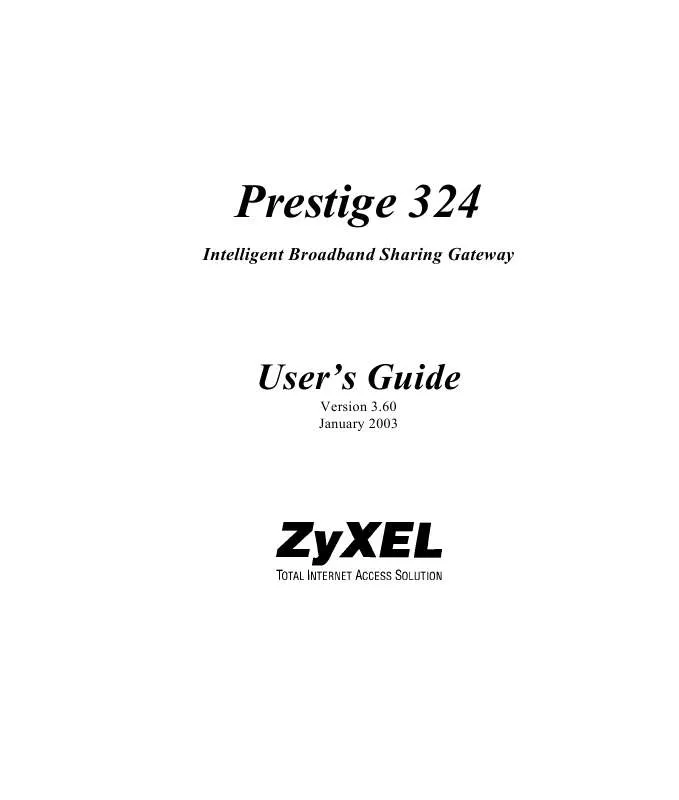 Mode d'emploi ZYXEL PRESTIGE 324