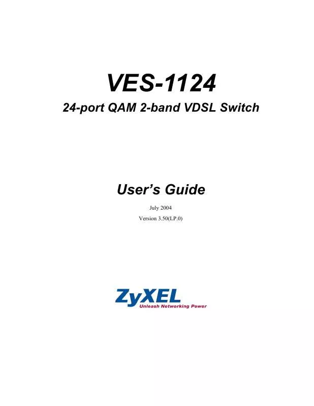 Mode d'emploi ZYXEL VES-1124 VDSL-SWITCH