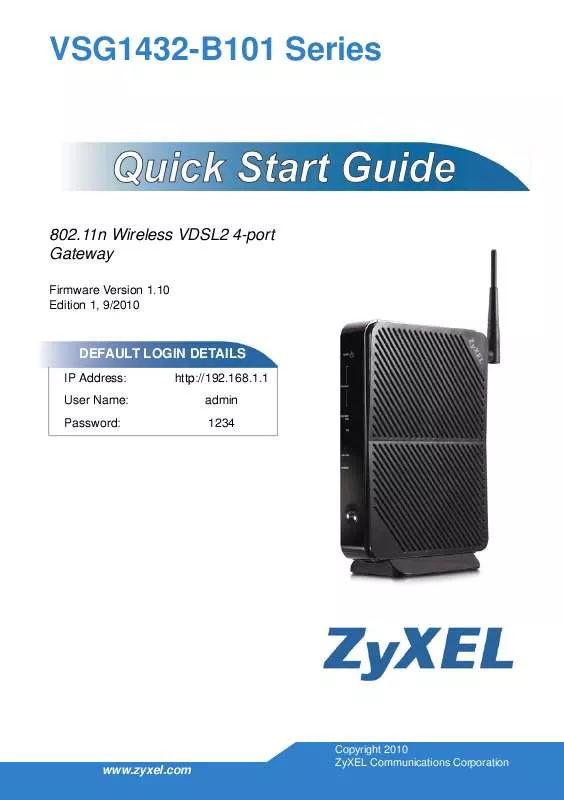 Mode d'emploi ZYXEL VSG1432-B101
