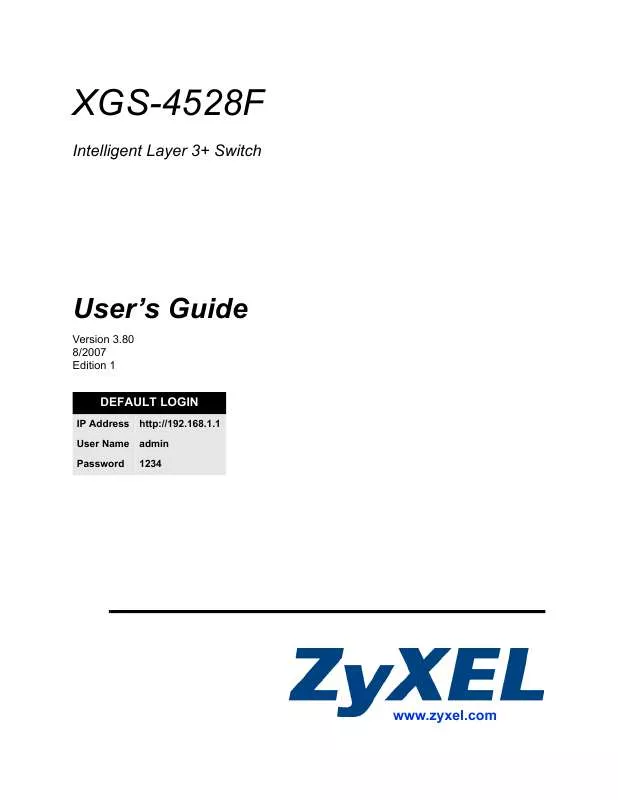 Mode d'emploi ZYXEL XGS-4528F