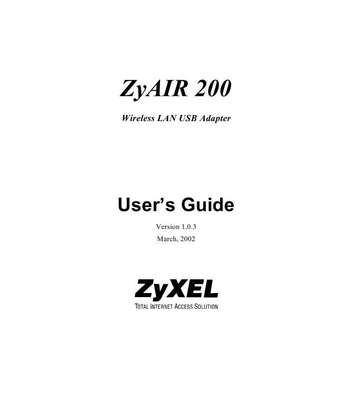 Mode d'emploi ZYXEL ZYAIR 200