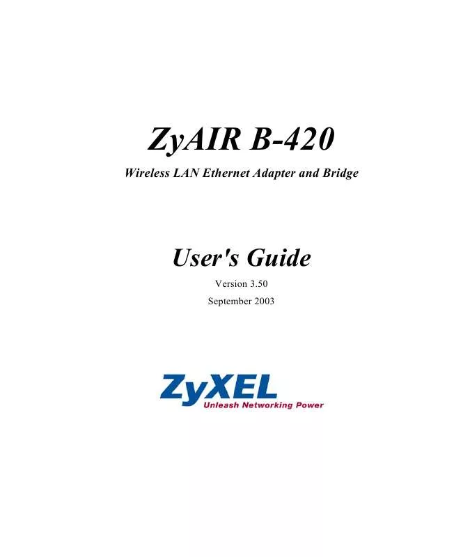 Mode d'emploi ZYXEL ZYAIR B-420