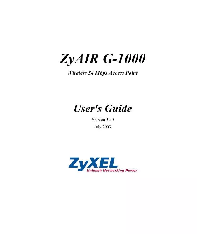 Mode d'emploi ZYXEL ZYAIR G-1000