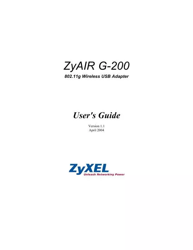 Mode d'emploi ZYXEL ZYAIR G-200