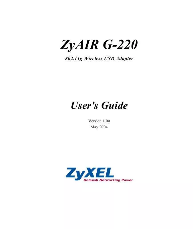 Mode d'emploi ZYXEL ZYAIR G-220