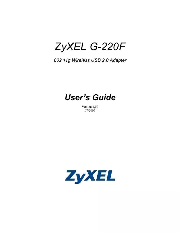 Mode d'emploi ZYXEL ZYAIR G-220F