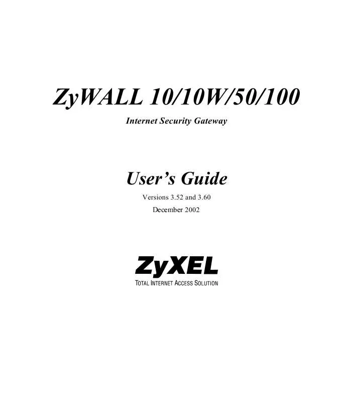 Mode d'emploi ZYXEL ZYWALL 10W