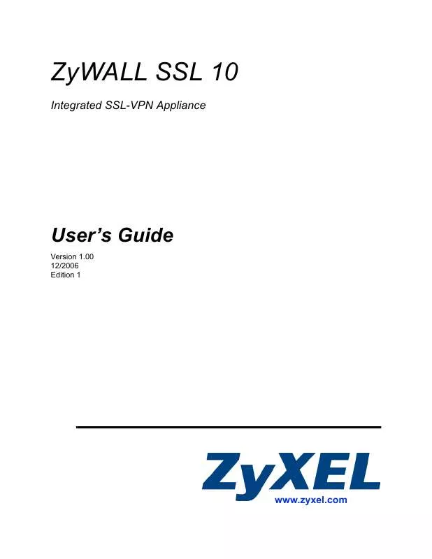 Mode d'emploi ZYXEL ZYWALL SSL 10
