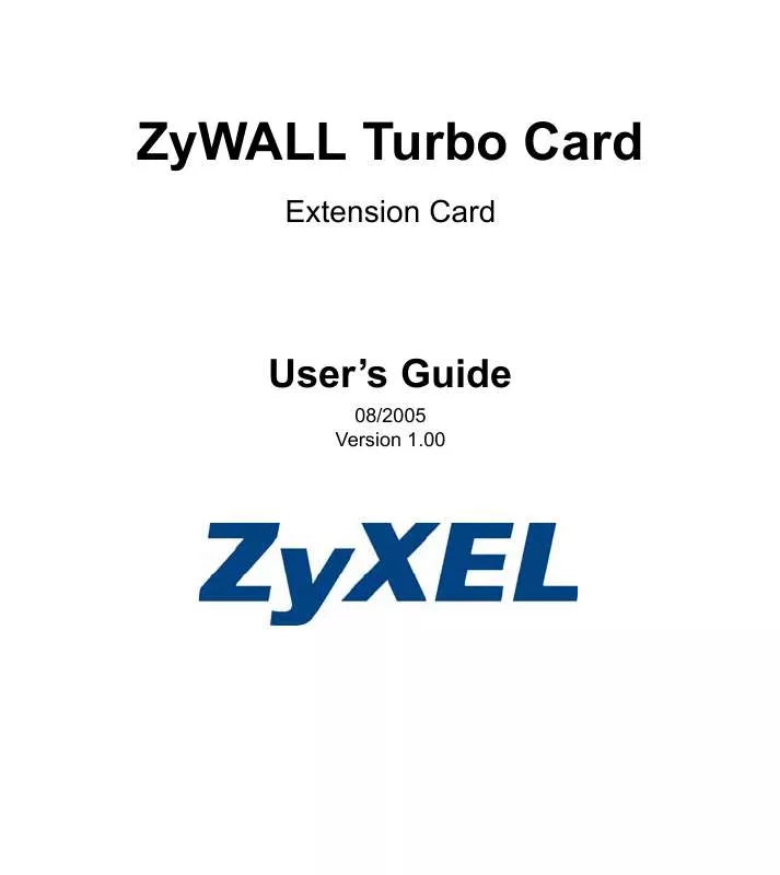 Mode d'emploi ZYXEL ZYWALL TURBO CARD