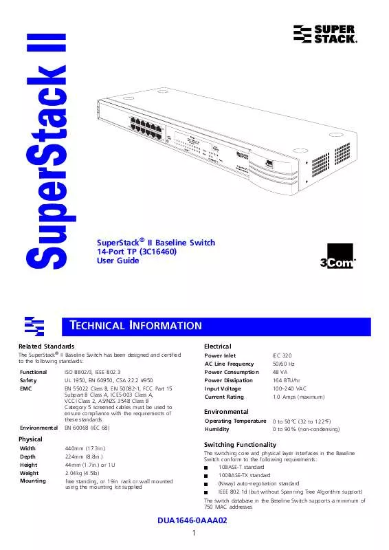 Mode d'emploi 3COM 14-PORT