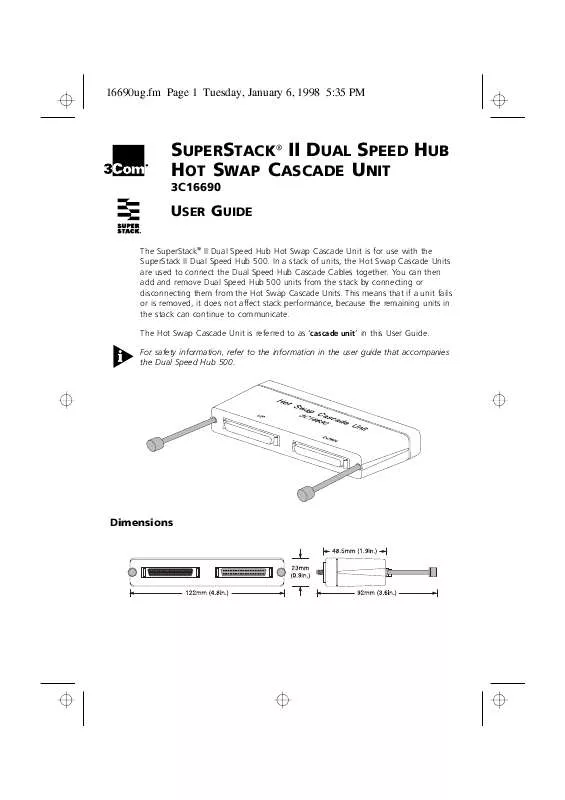 Mode d'emploi 3COM DAUL SPEED HUB 500 HOT SWAP UNIT