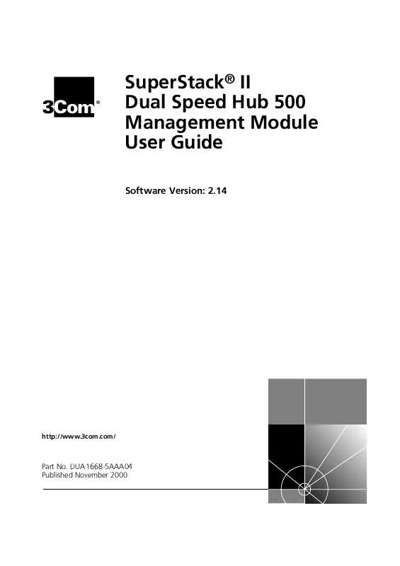 Mode d'emploi 3COM DUAL SPEED HUB 500 MGMT MODULE