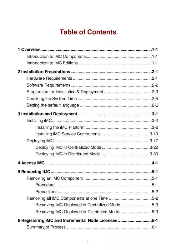 Mode d'emploi 3COM H3C IMC STANDARD PLATFORM