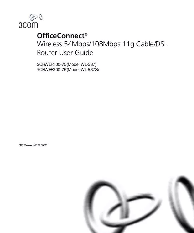 Mode d'emploi 3COM OFFICECONNECT WL-537S