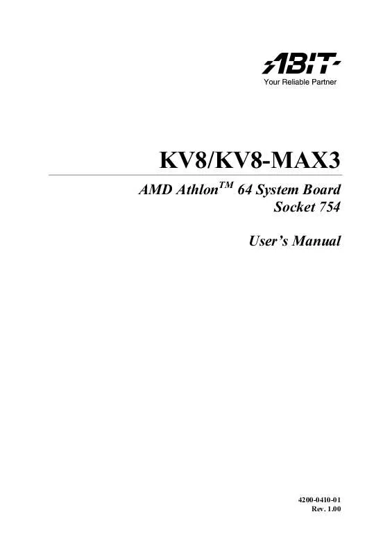 Mode d'emploi ABIT KV8-MAX