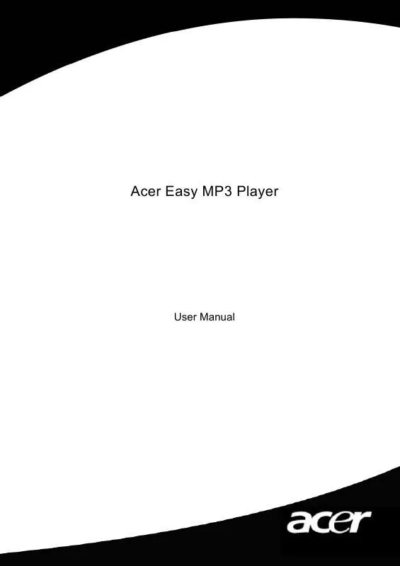 Mode d'emploi ACER EASY-MP3-PLAYER