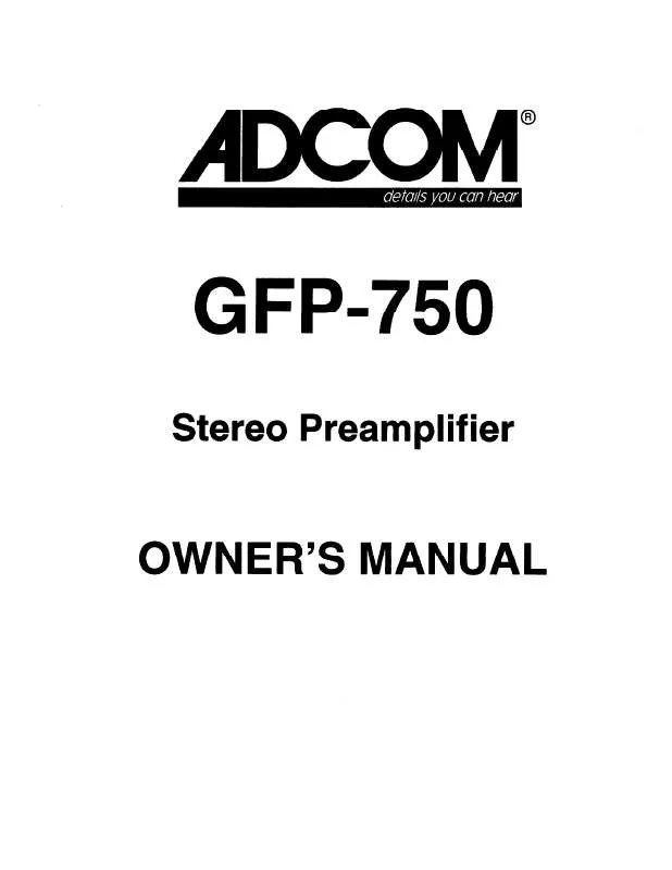 Mode d'emploi ADCOM GFP-750