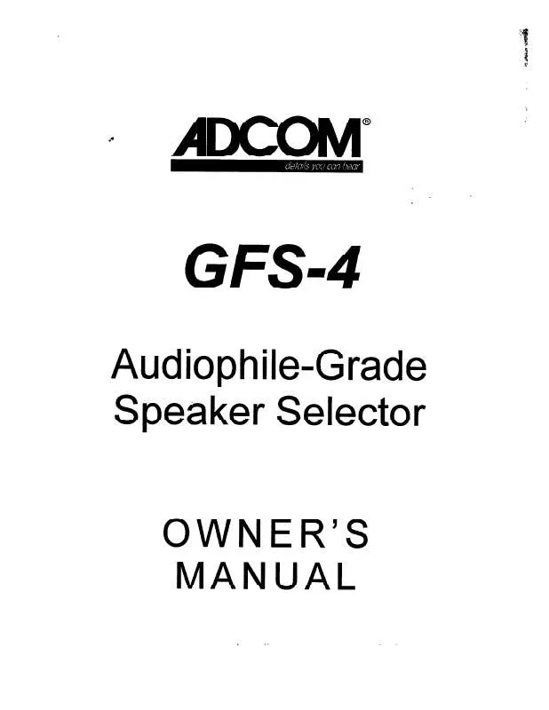 Mode d'emploi ADCOM GFS-4