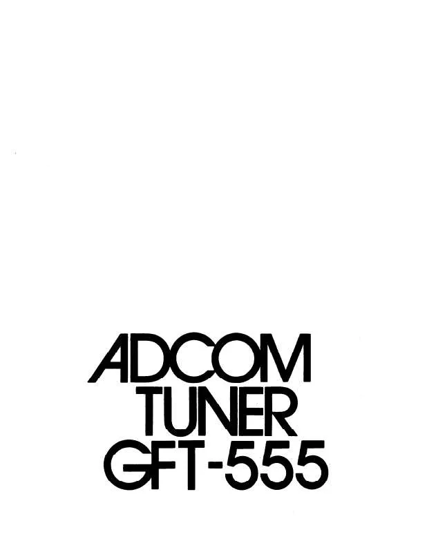 Mode d'emploi ADCOM GFT-555