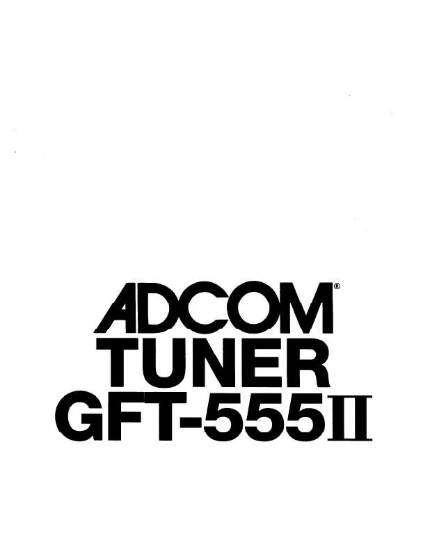 Mode d'emploi ADCOM GFT-555II