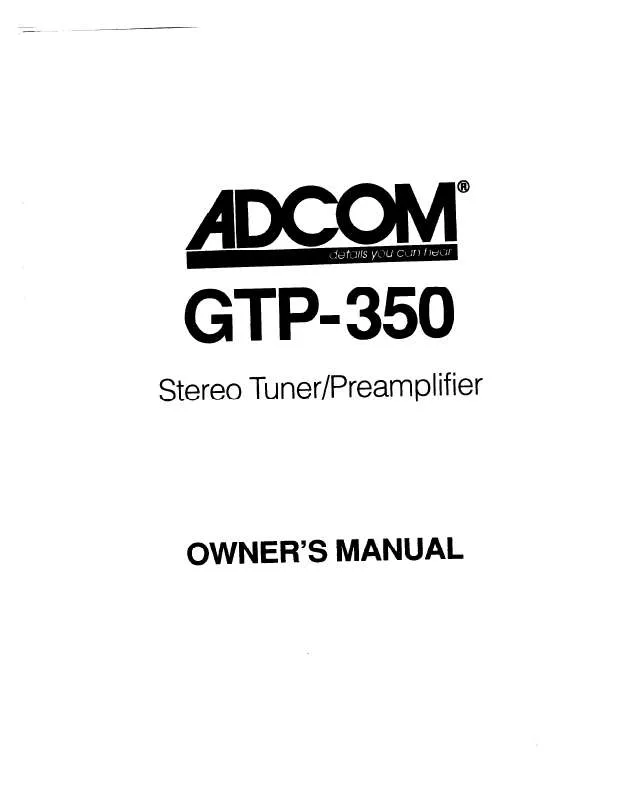 Mode d'emploi ADCOM GTP-350